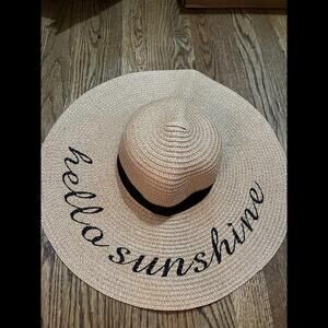 Hello Sunshine Wide Brim Wicker Hat Beach